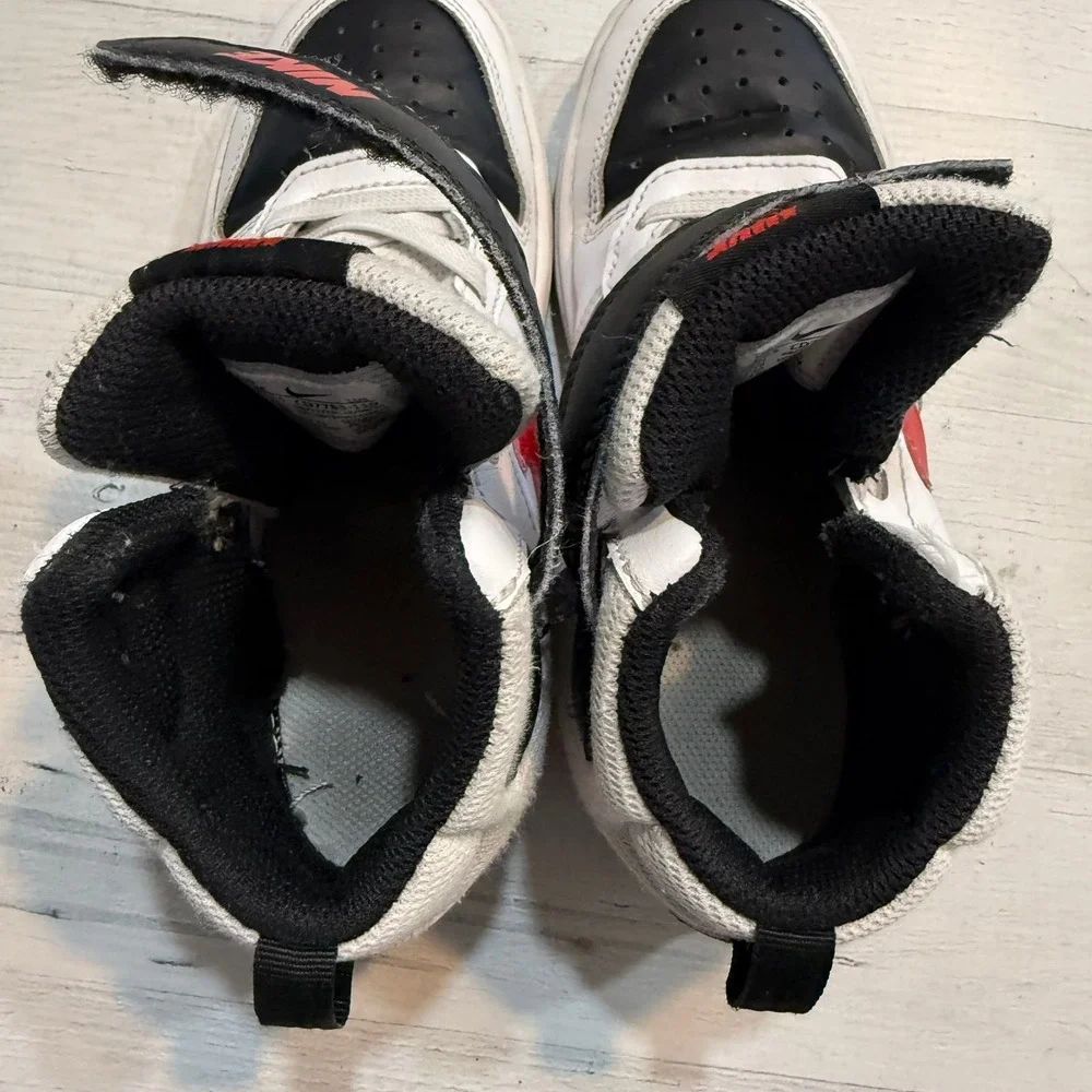Nike Court Borough Mid 2‎ Kids' Shoes black white red little kids size 13